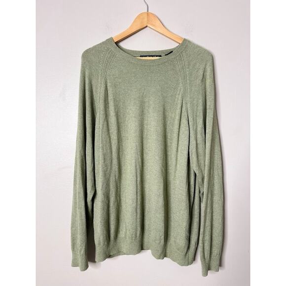 Northern Isles Sweater Silk Cashmere Crew Neck Pullover Long Sleeve Green XXL - Picture 1 of 7